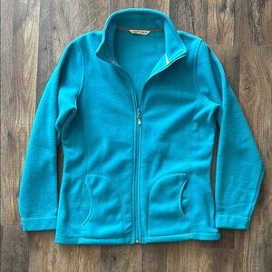 Woolrich Blue Fleece Zip Up Casual Jacket with Pockets